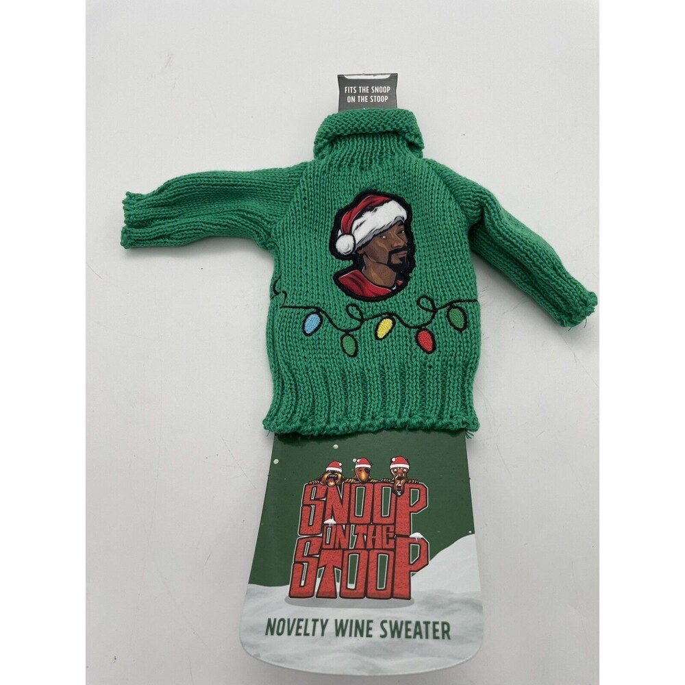 Snoop On The Stoop Dogg Green Novelty Wine Christmas Knit Sweater NEW Fits Doll